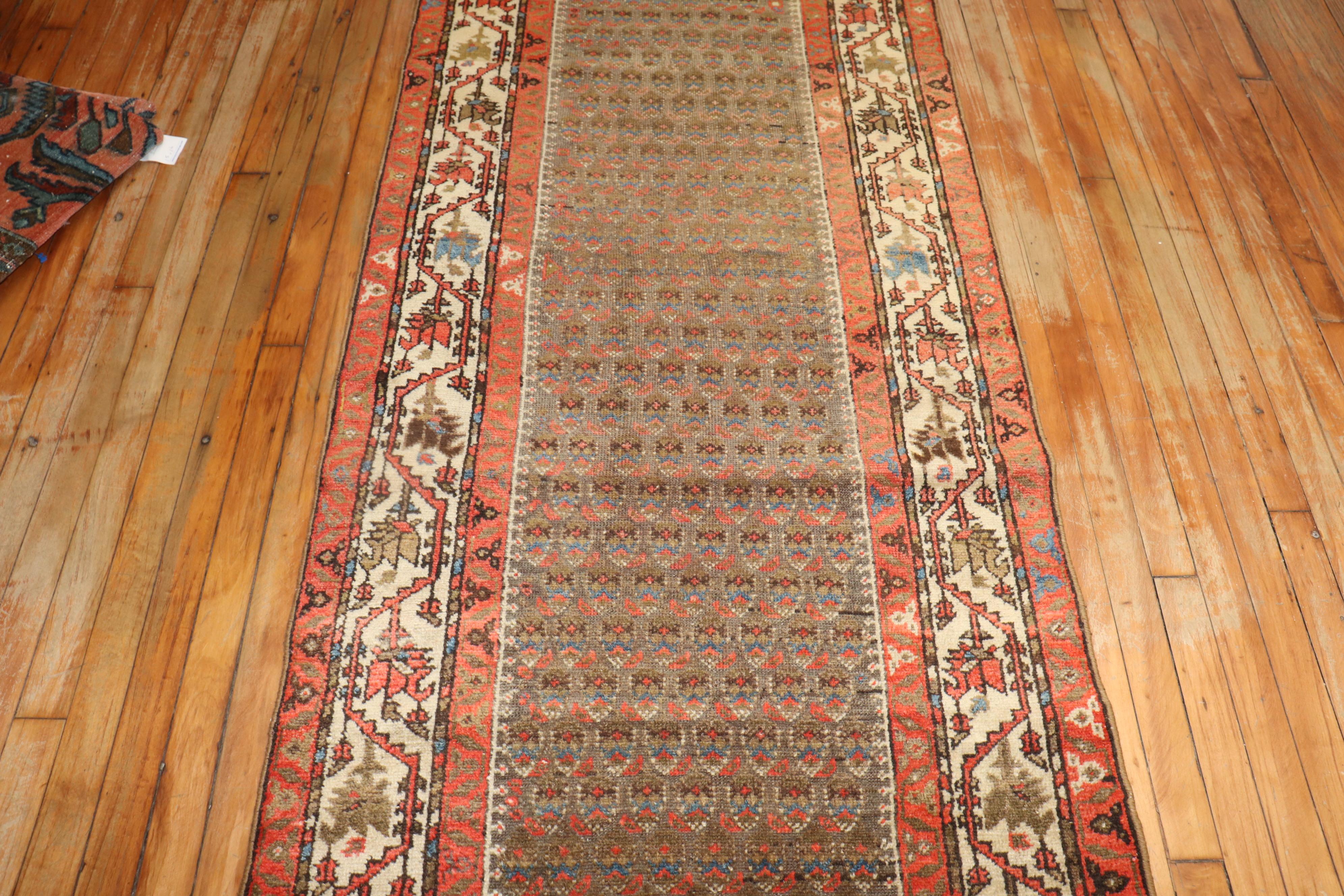 Early 20th-century Persian Malayer rug in predominantly brown

Measures: 3' x 17'10''

