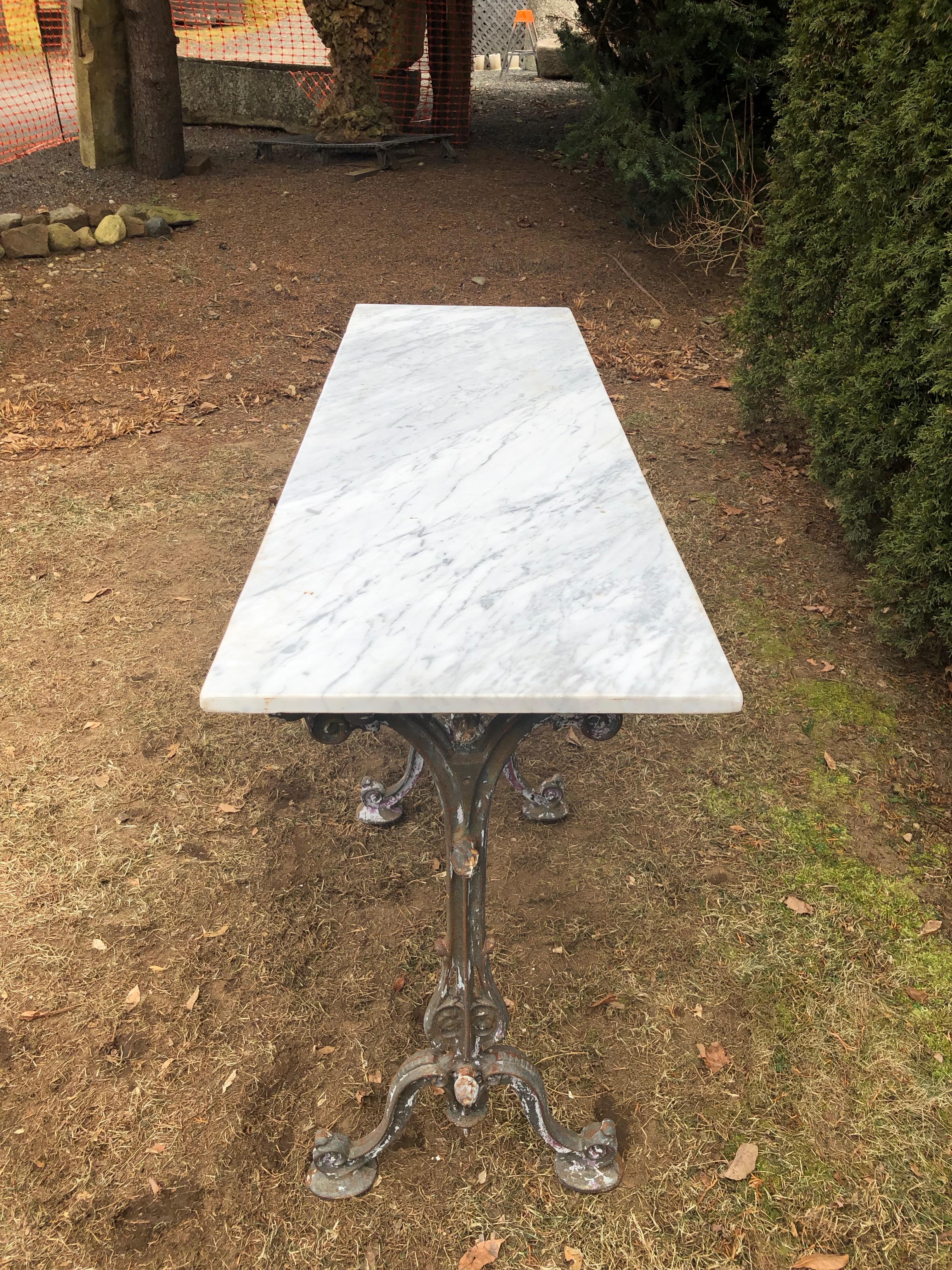 marble and iron console table