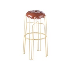 Long Marshmallow Stool by Paul Ketz in Moonflower, Polyurethane Foam and Steel