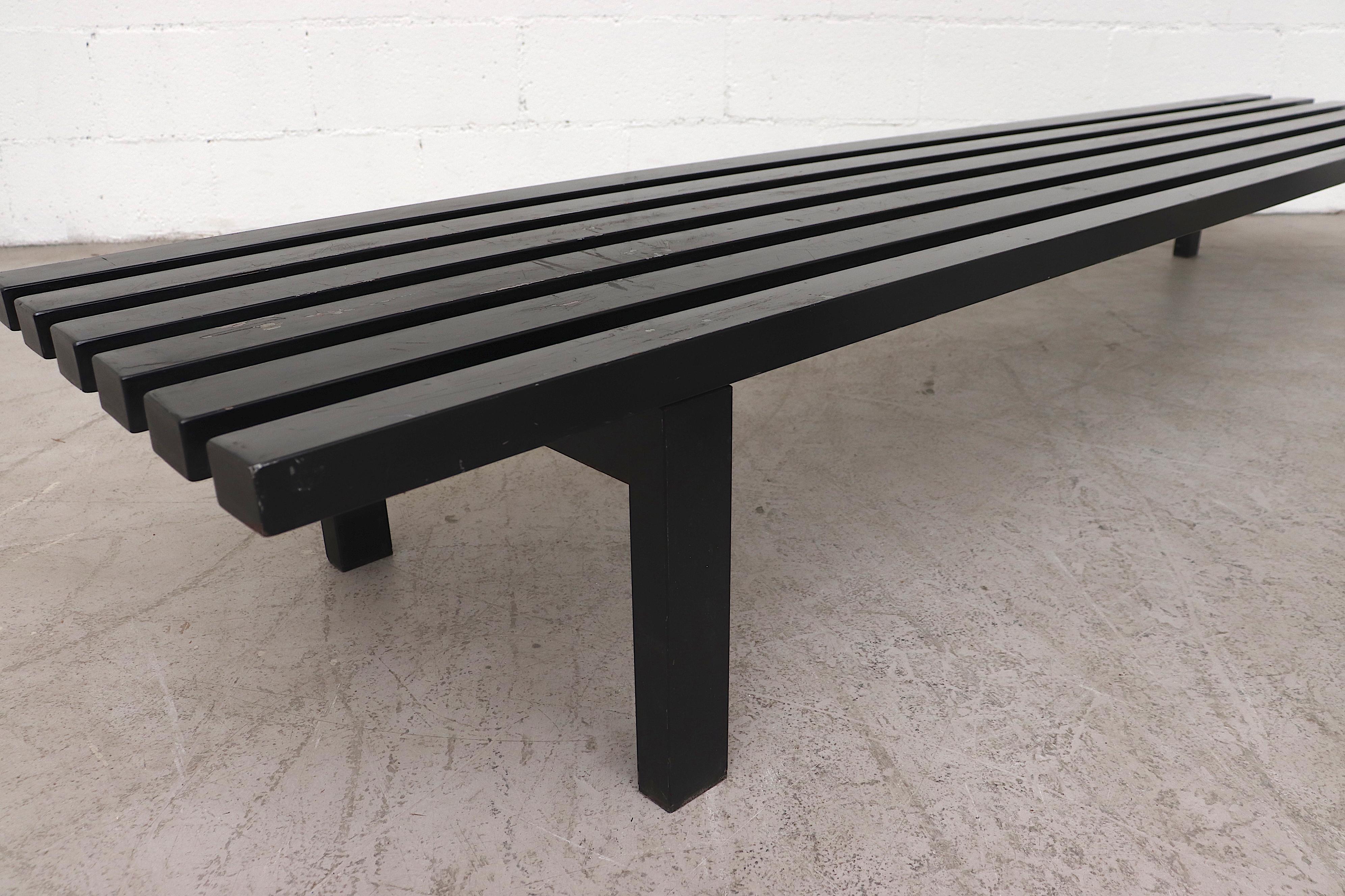 Long Martin Visser Style Enameled Metal Slat Benches 4