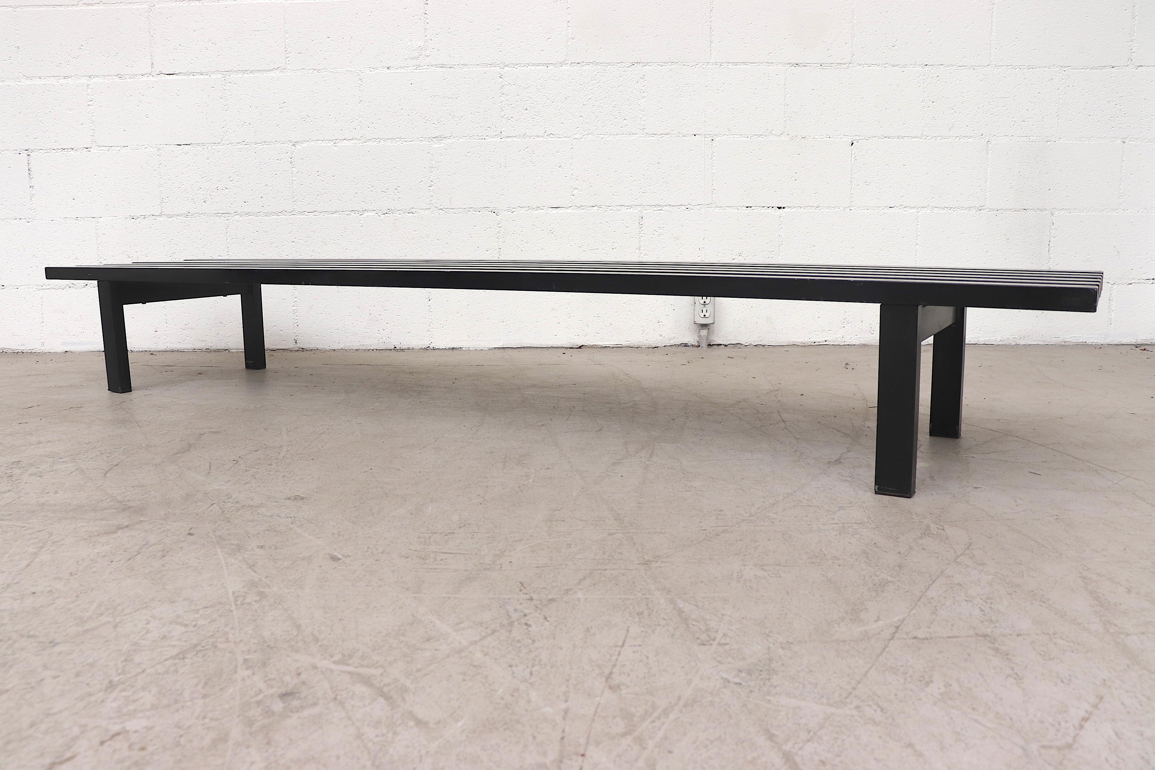 Long Martin Visser Style Enameled Metal Slat Benches 9