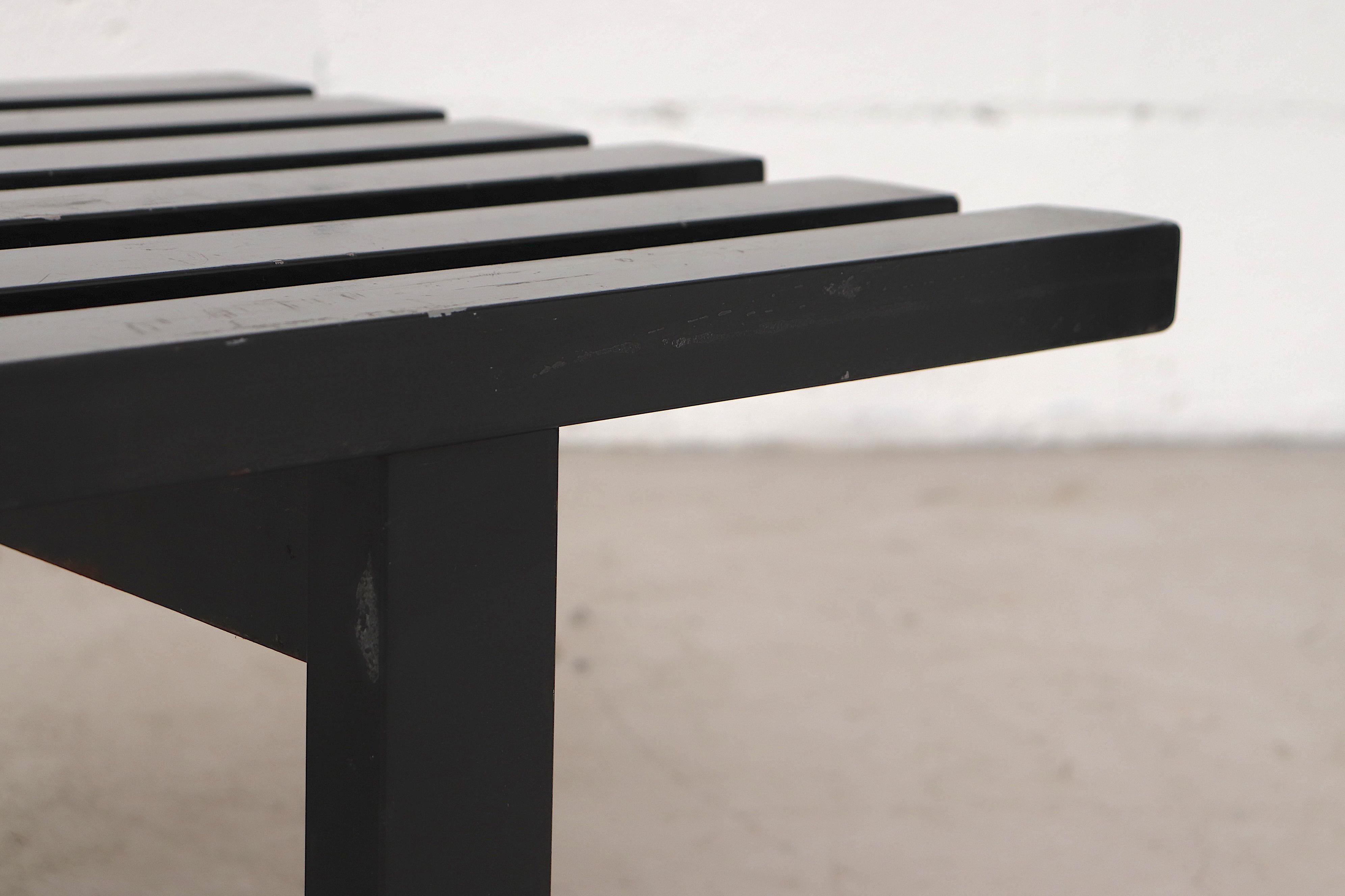 Long Martin Visser Style Enameled Metal Slat Benches 1