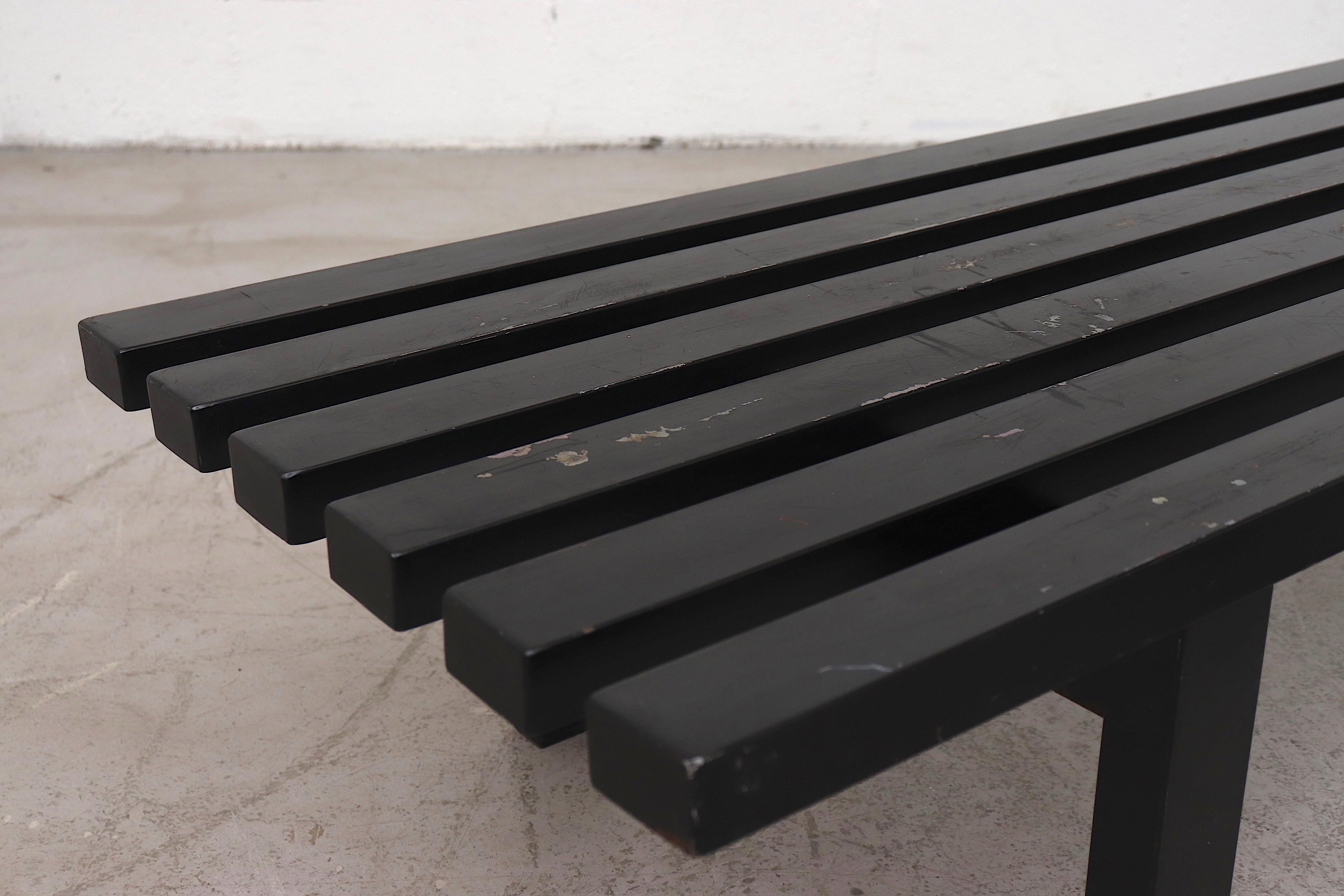 Long Martin Visser Style Enameled Metal Slat Benches 2