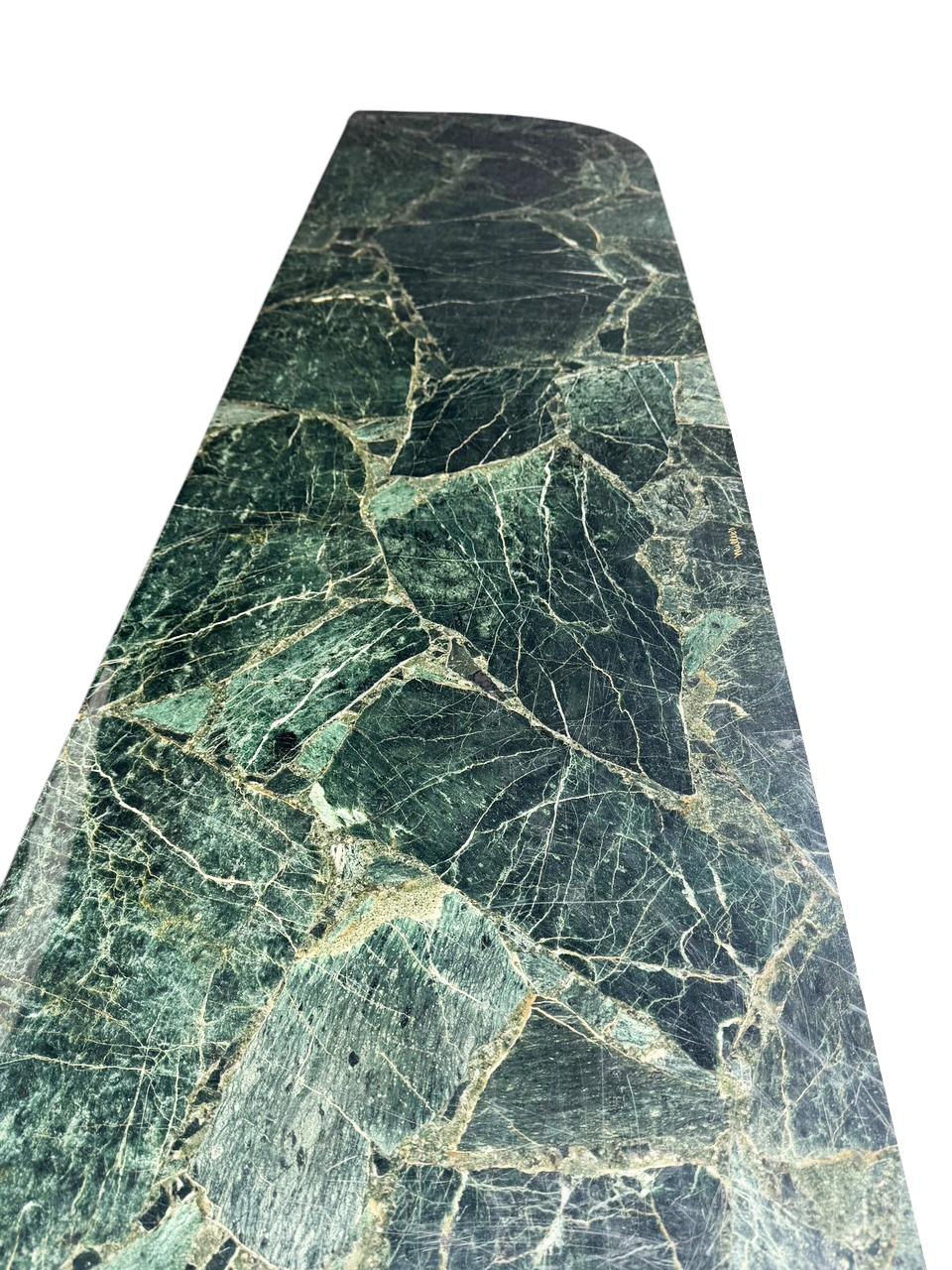20th Century Long Mid Century Dark Green Onyx Console Table or Sofa Table by Muller of Mexico