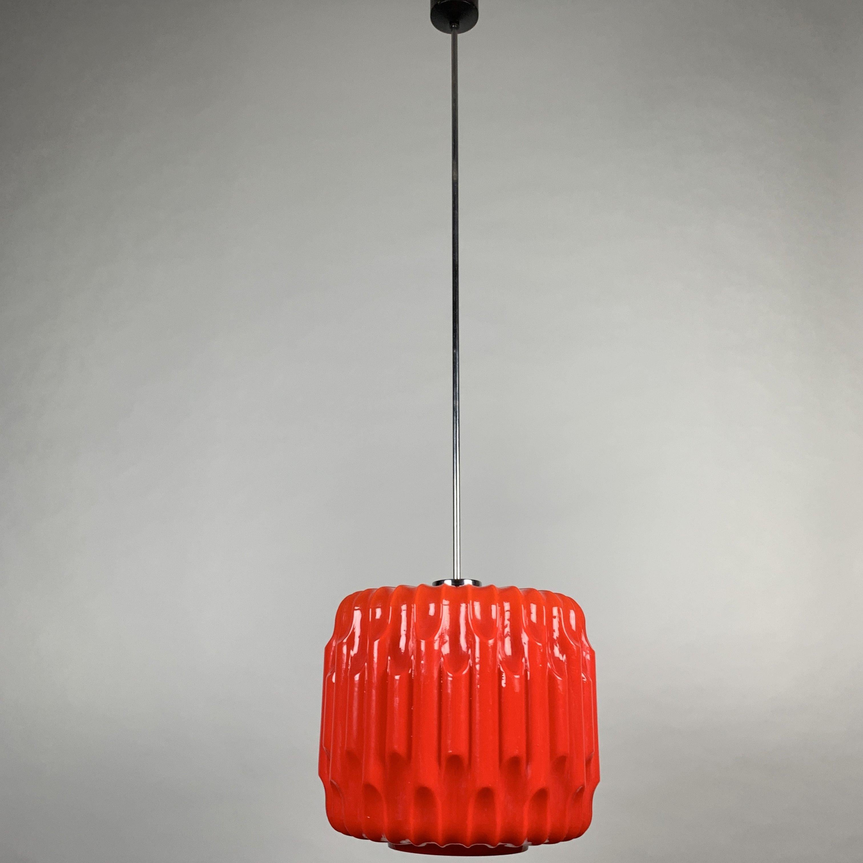 20th Century Long Midcentury Glass Pendant, 1960s For Sale