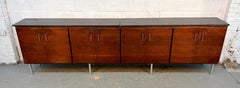 Long Mid-Century Modern Marble Credenza