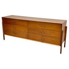 LONG Mid Century MODERN Walnut DRESSER / CREDENZA manner of Dunbar, c. 1960's