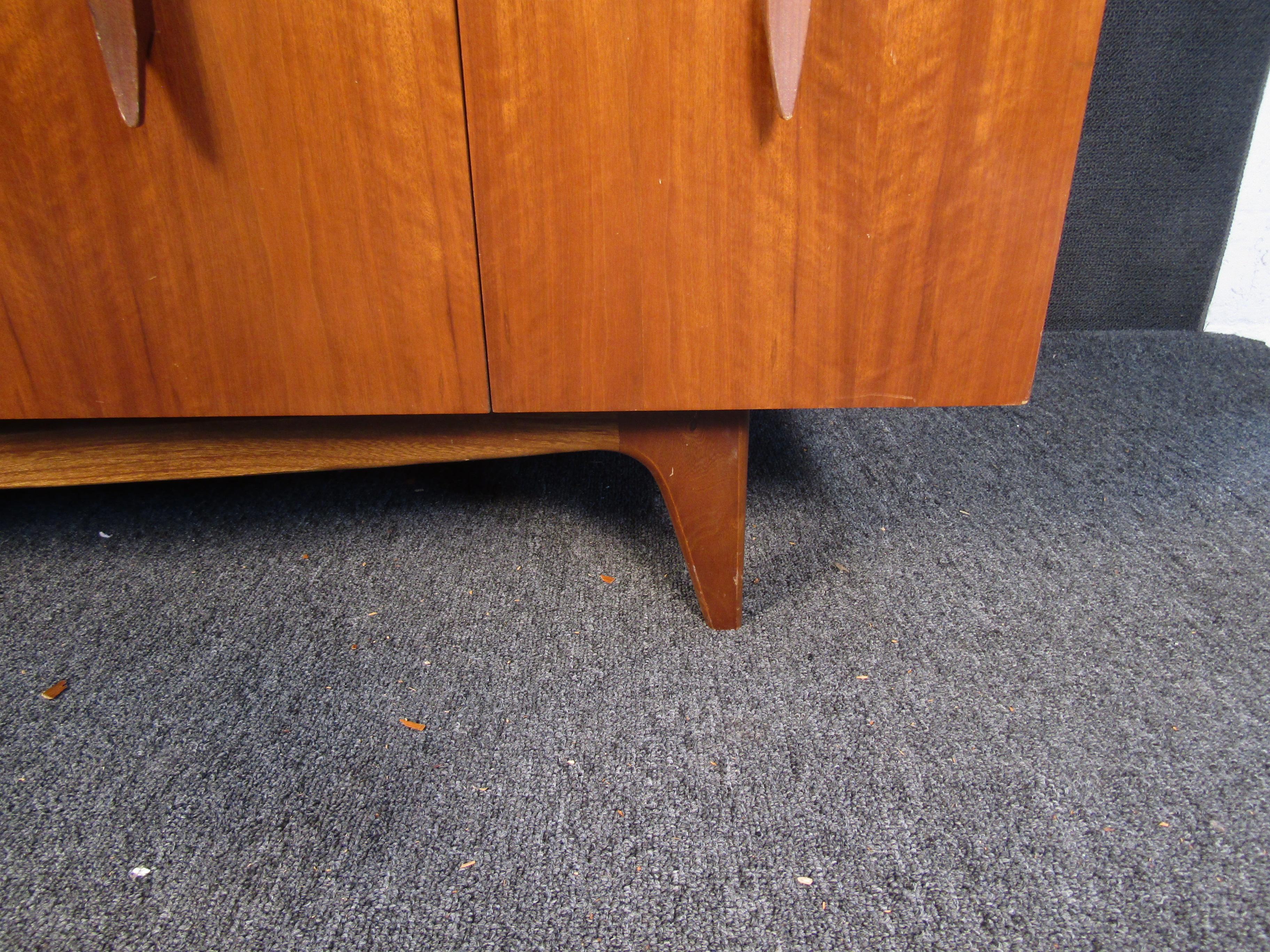 Long Mid-Century Modern Walnut Server 1