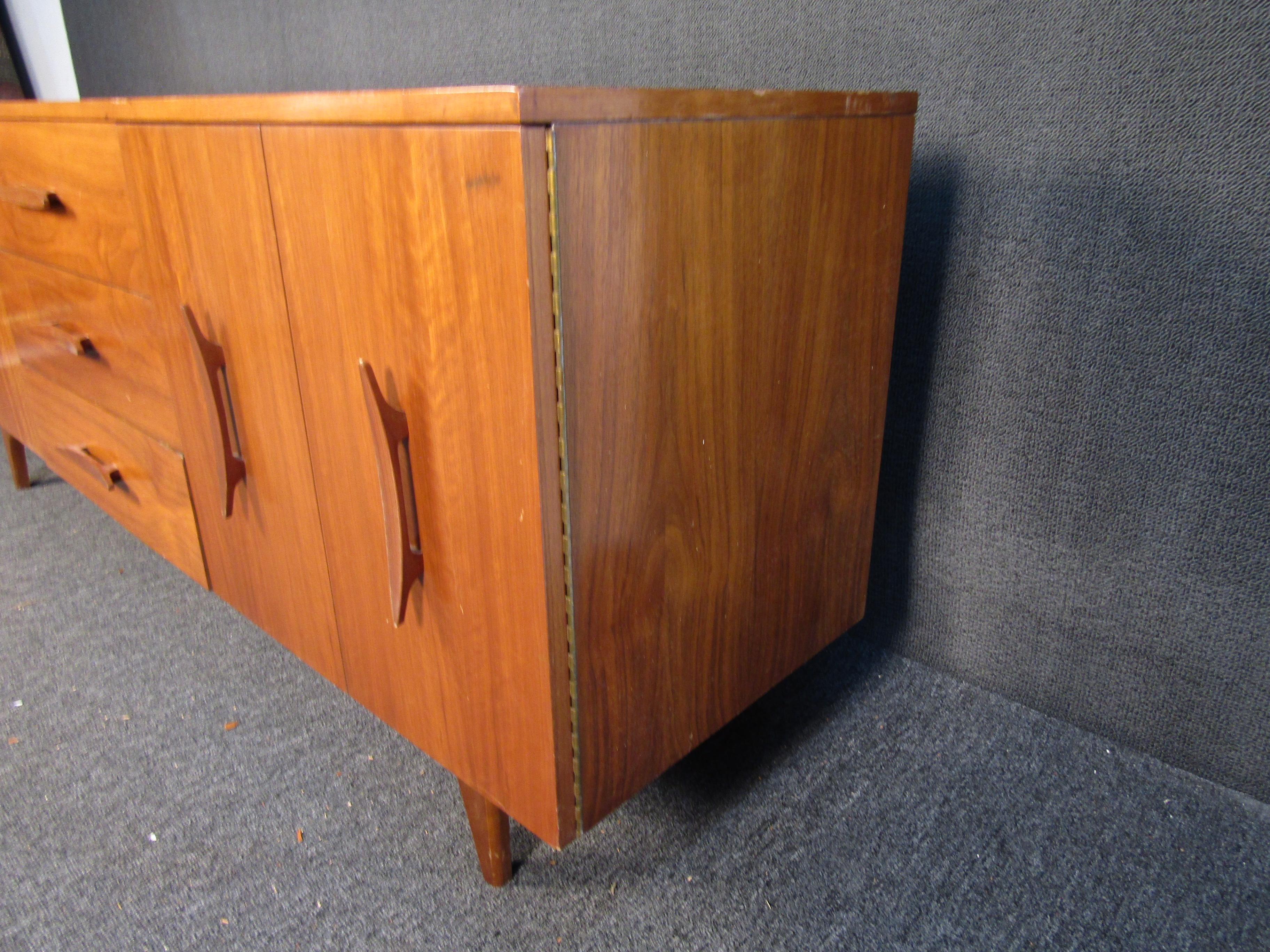 Long Mid-Century Modern Walnut Server 2