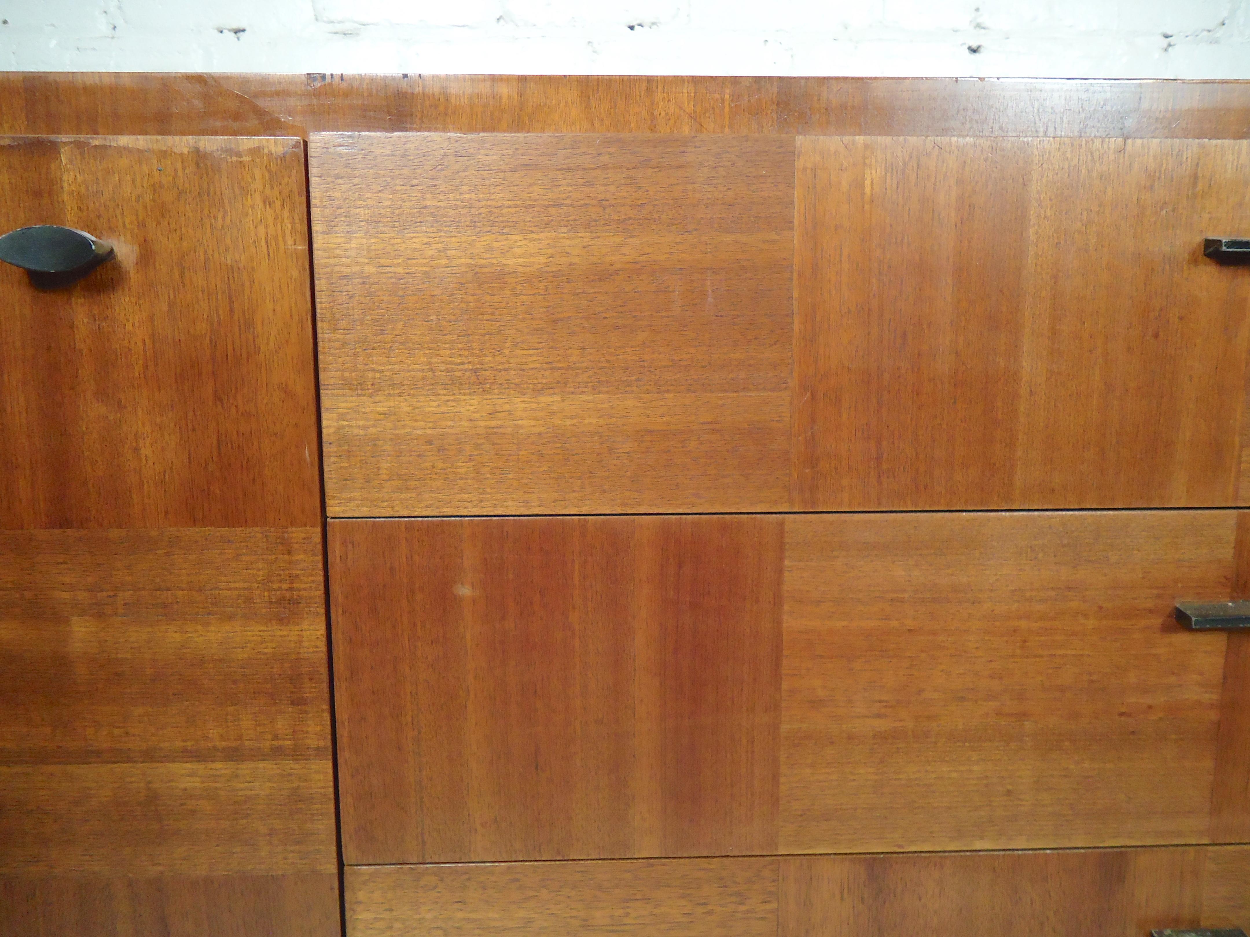 Mid-Century Canadian Checkerboard Credenza by Tobago In Good Condition For Sale In Brooklyn, NY