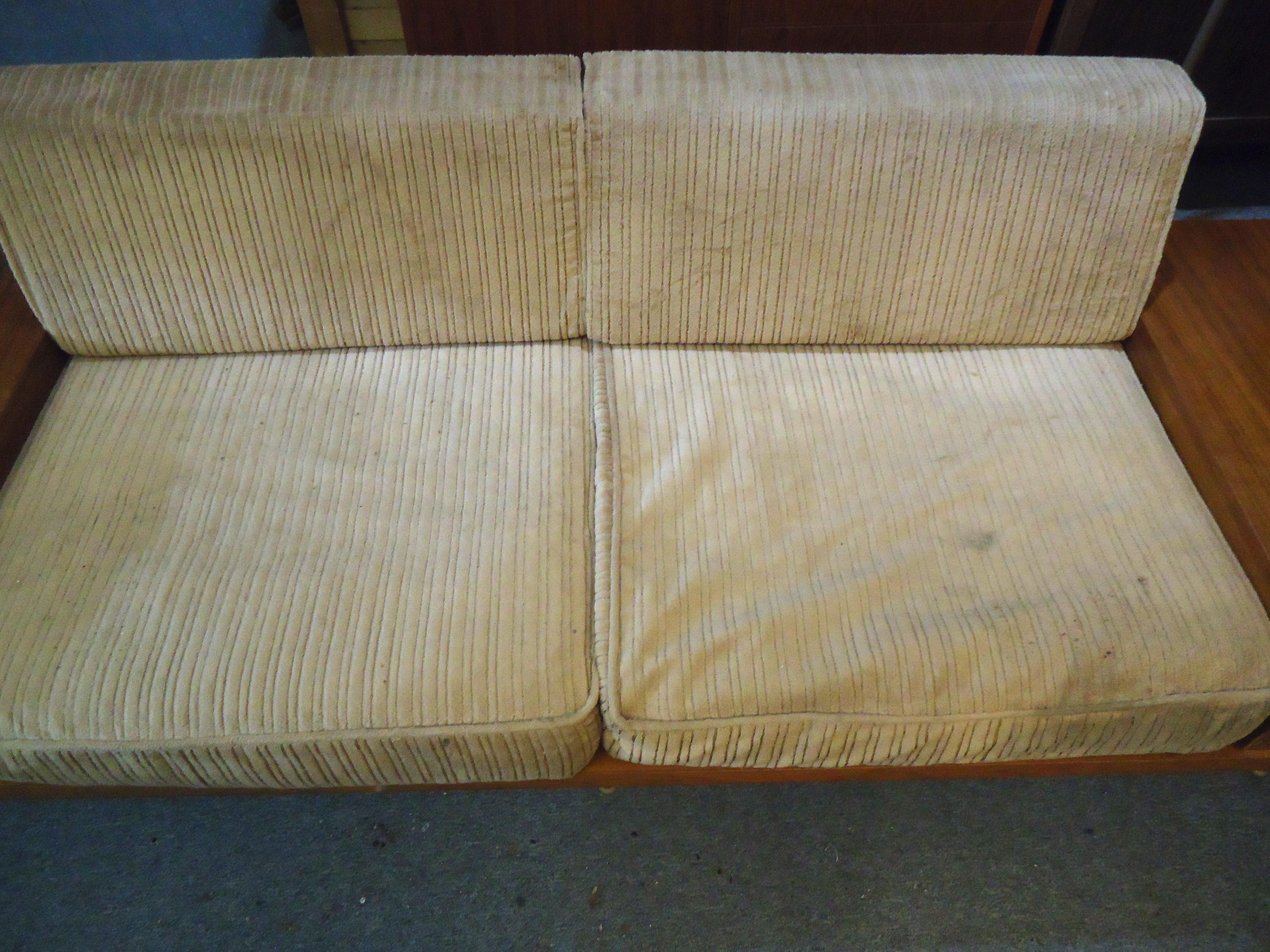 Wood Long Midcentury Sofa