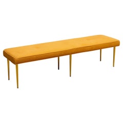 Long Mid-century Style Upholstered Bench