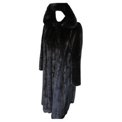 Long Mink Fur Coat with Hood