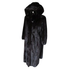 Long Mink Fur Coat with Hood