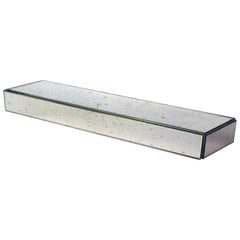 Long Mirror Box with Wooden Interior and Antiqued Silver Mirror Covering