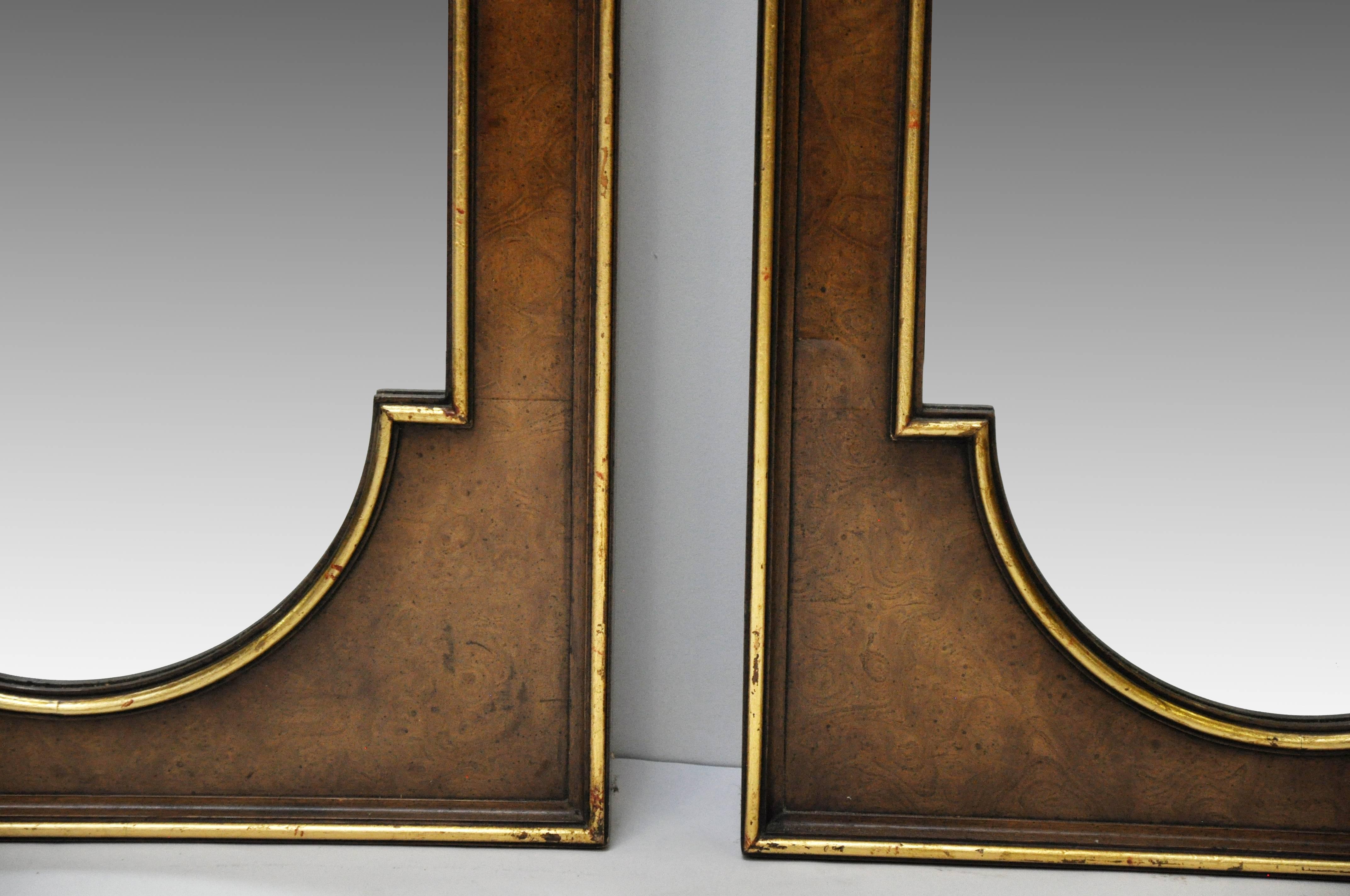 Hollywood Regency Long Mirror Pair For Sale