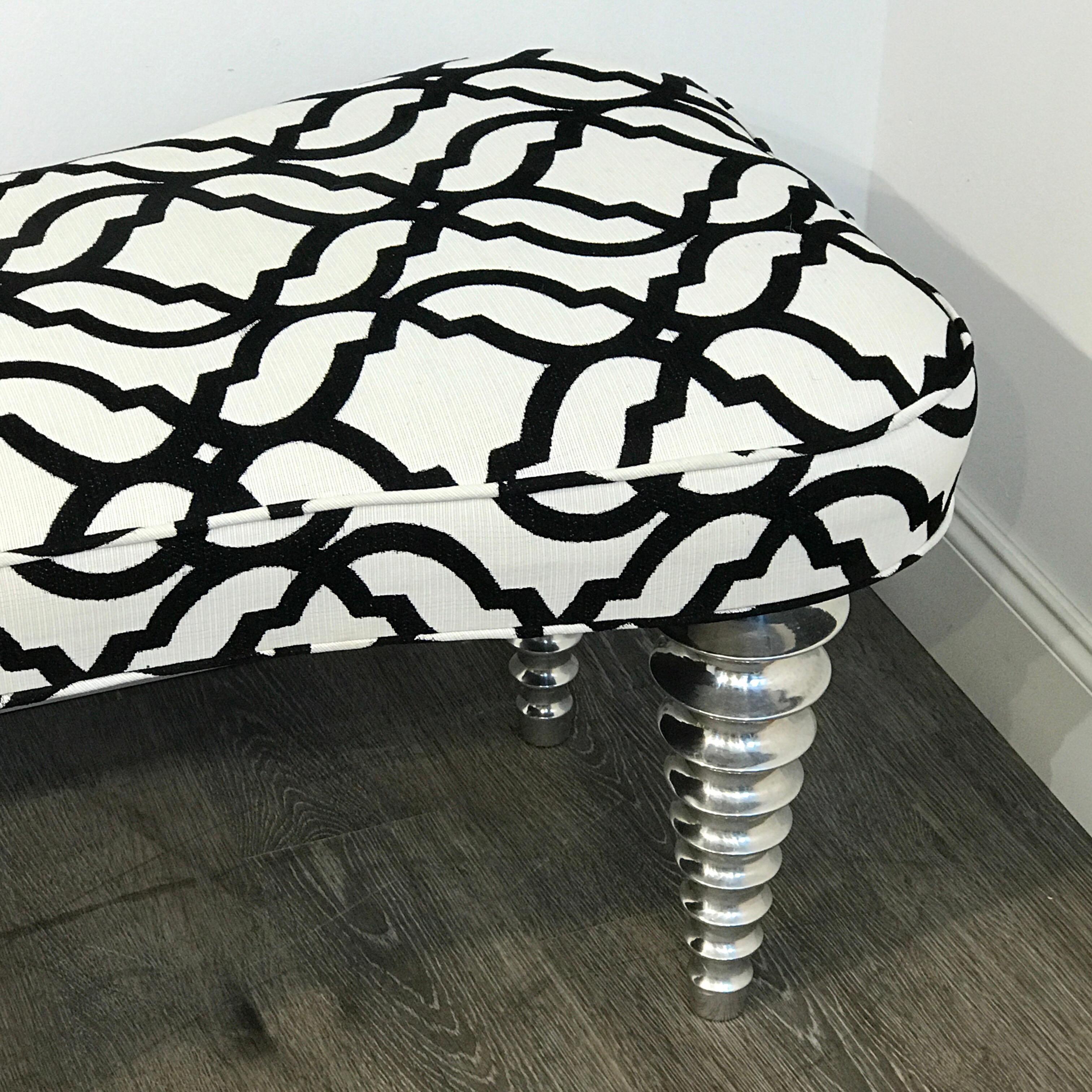 Contemporary Long Modern Chrome Bench in the Style of Christopher Guy