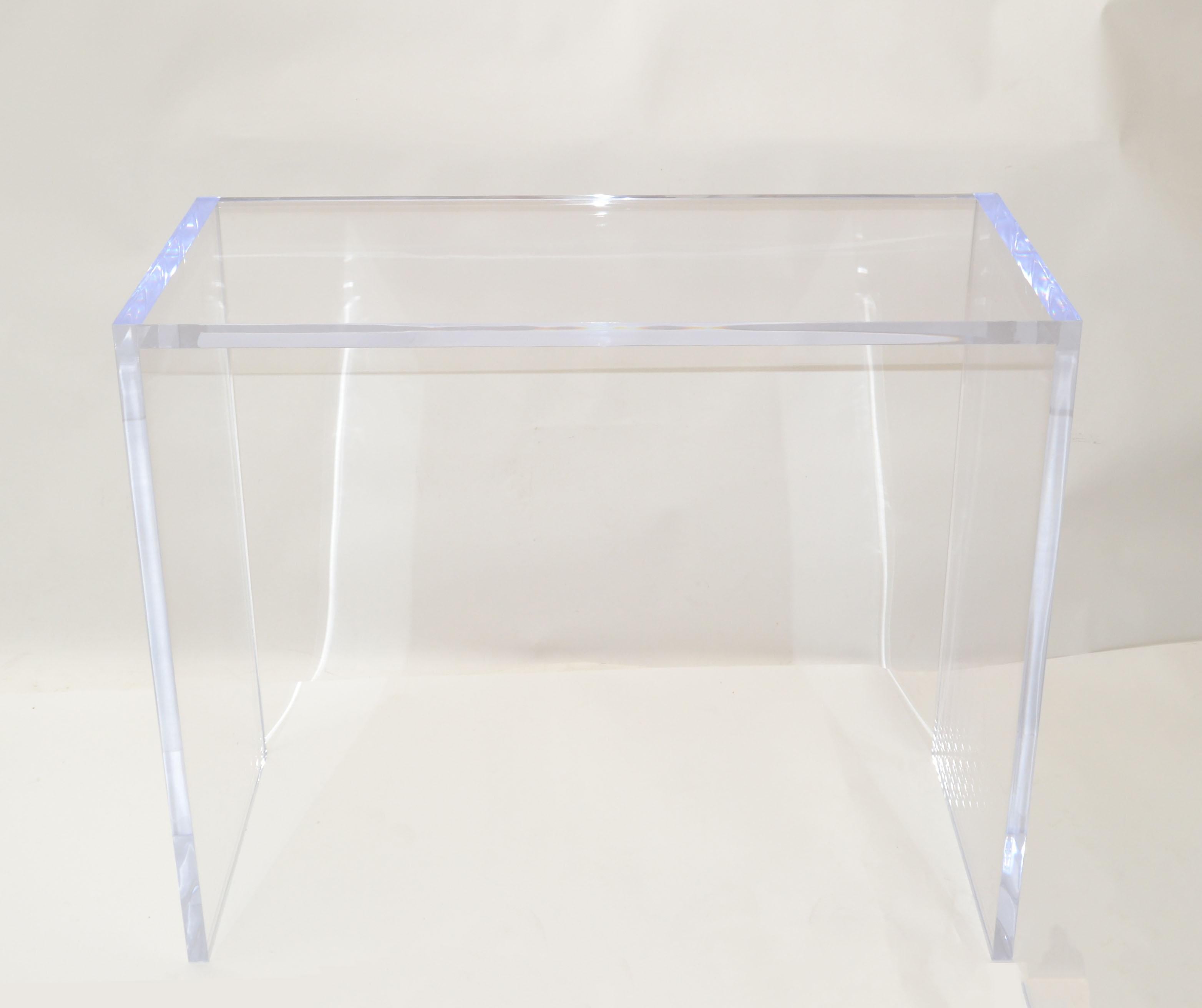 Long Modern Contemporary Handmade Clear Lucite Console, Hallway Table, Vanity 6