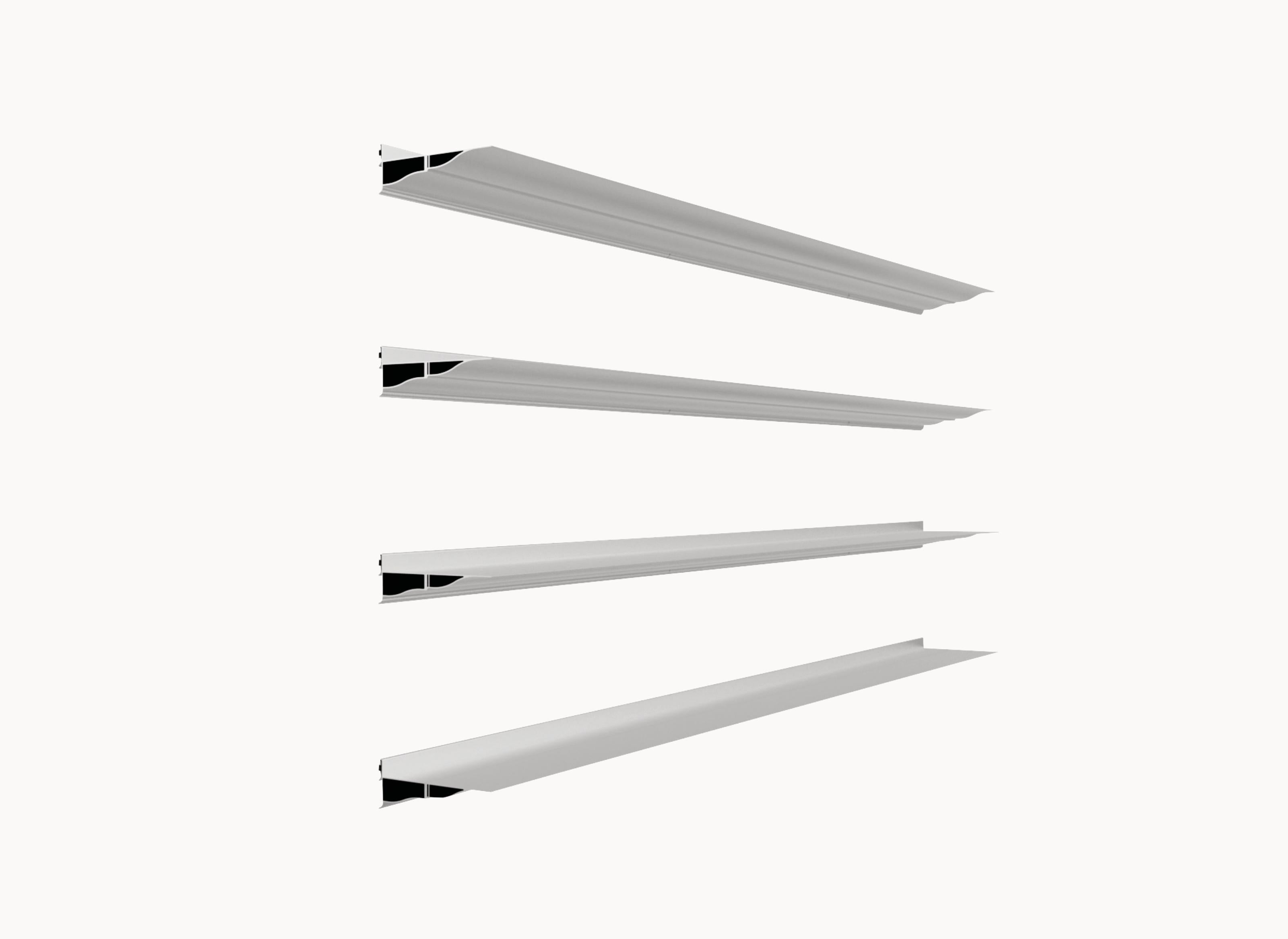 Wall Mounted extruded recyled Aluminum shelves  (1 Unit 26CM /1.5 M ) Spanish  For Sale 3