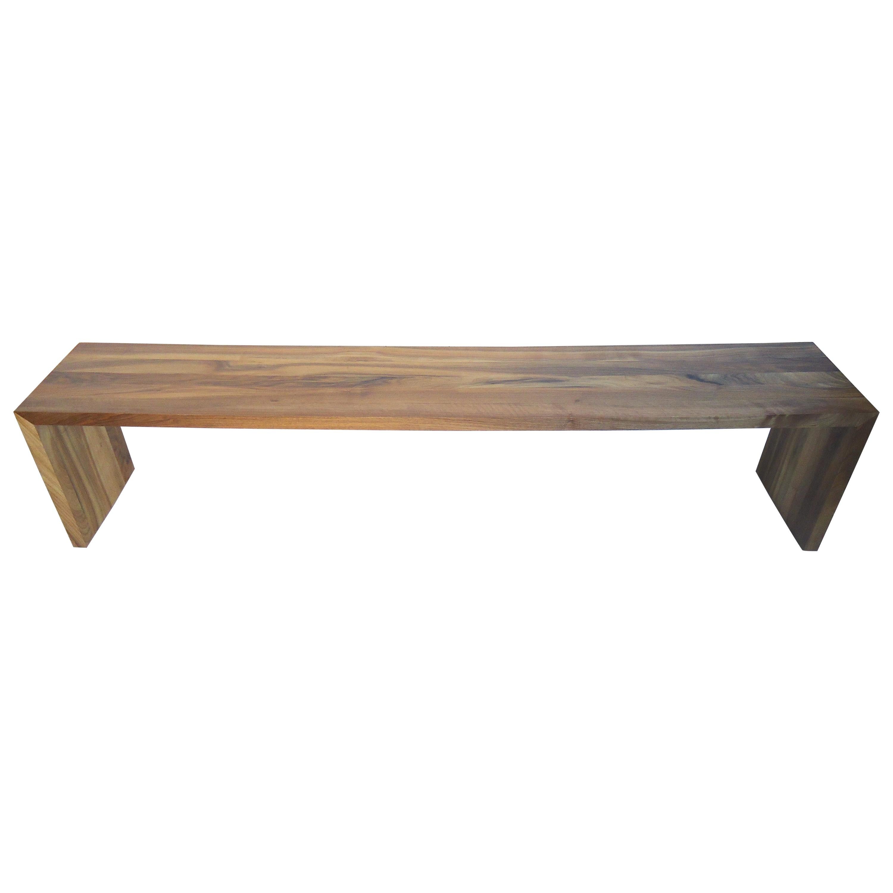 Long Modern Wood Bench