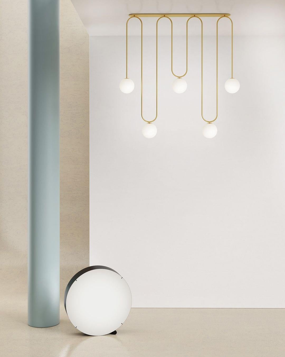 Post-Modern Long Motive Brass Ceiling Light by Atelier Areti For Sale