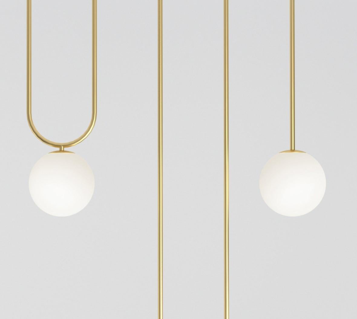 Long Motive Brass Ceiling Light by Atelier Areti In New Condition For Sale In Geneve, CH