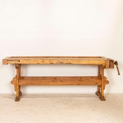 Long Narrow Antique Carpenter's Workbench