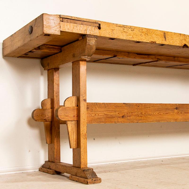 Long Narrow Antique Carpenter's Workbench 3