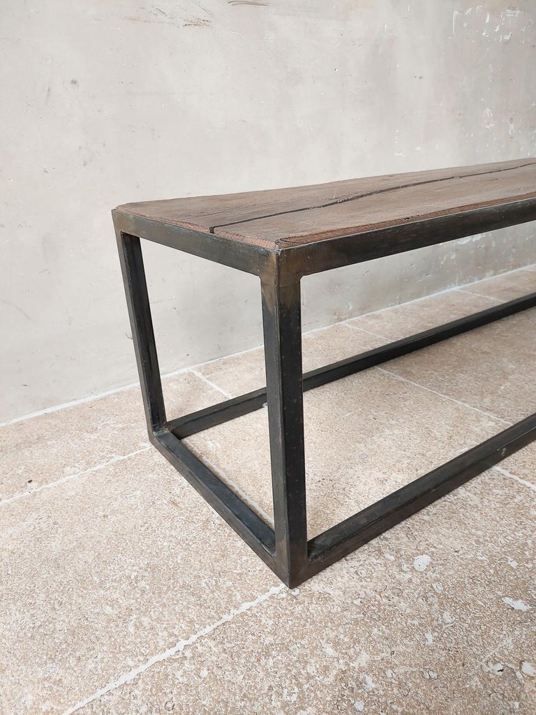 Long Narrow Coffee Table Made of a Beautiful Piece of 18th Century Oak