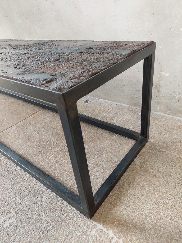 Long Narrow Coffee Table Made of a Beautiful Piece of 18th Century Oak