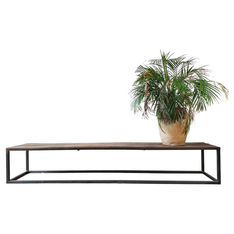 Long Narrow Coffee Table Made of a Beautiful Piece of 18th Century Oak