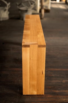 Long Narrow Console Table in White Oak with Box Joints by Alabama Sawyer