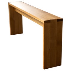 Long Narrow Console Table in White Oak with Box Joints by Alabama Sawyer