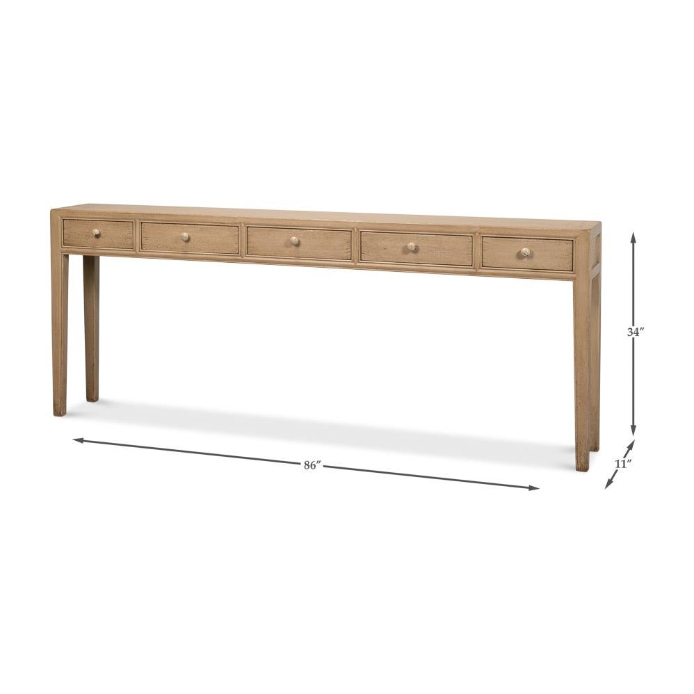 Long Narrow Console Table with Drawers For Sale 5
