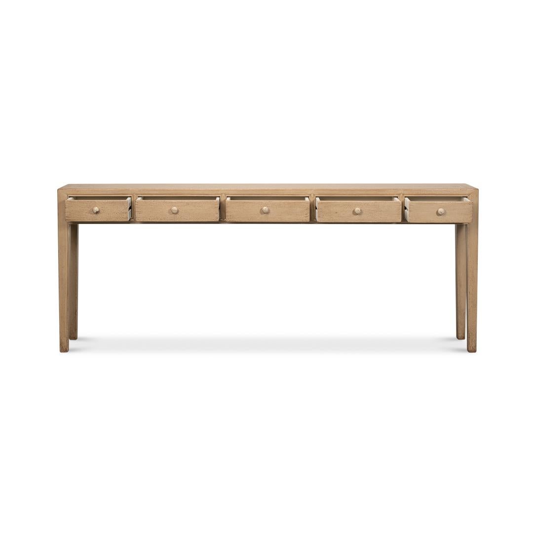 Chinese Long Narrow Console Table with Drawers For Sale