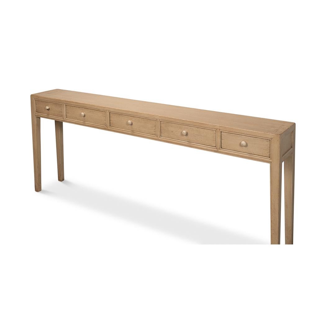 Long Narrow Console Table with Drawers In New Condition For Sale In Westwood, NJ