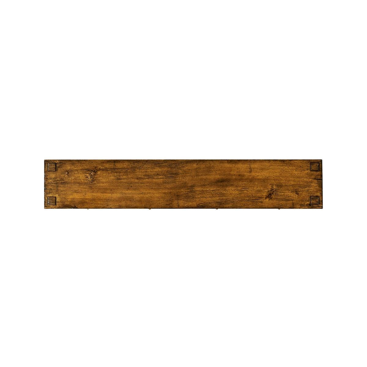Lange schmale Konsole im Landhausstil, Nussbaum-Finish im Zustand „Neu“ im Angebot in Westwood, NJ