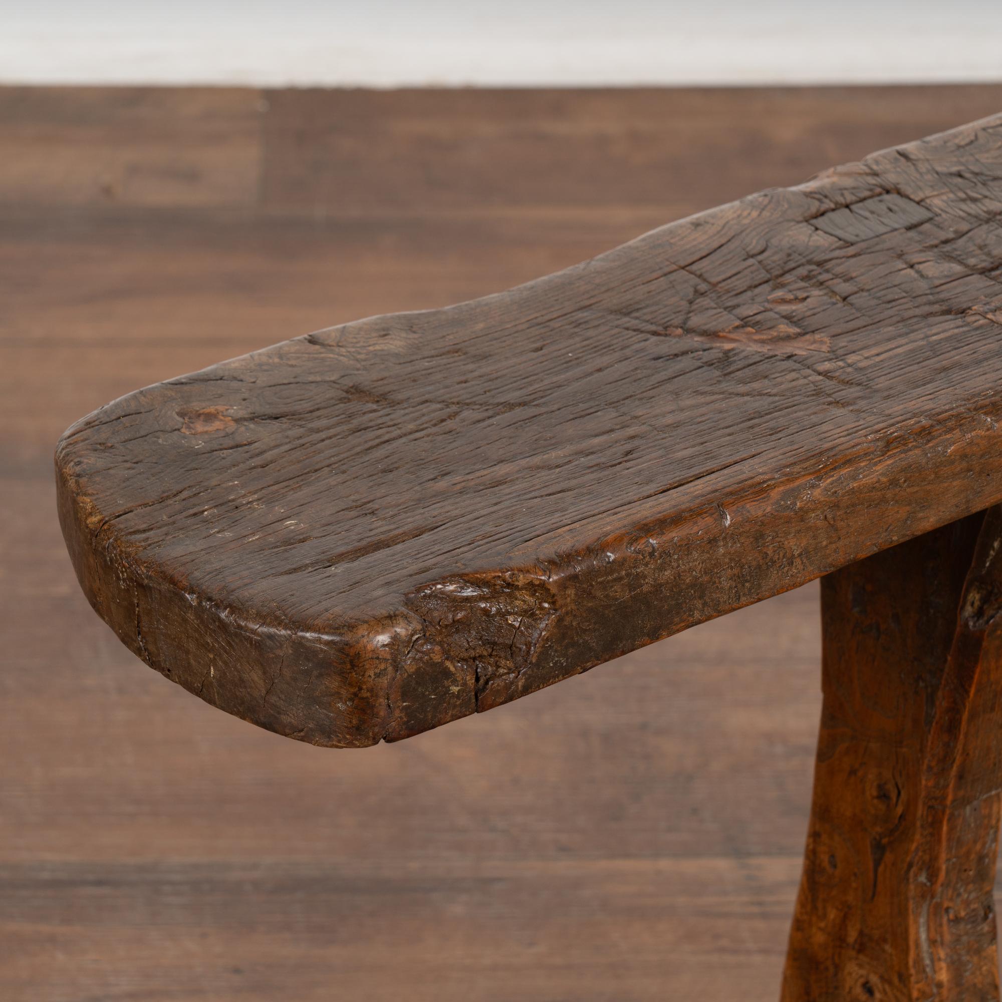 Long Narrow French Oak Bench, circa 1840-60 In Good Condition In Round Top, TX