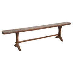 Long Narrow French Oak Bench, circa 1840-60