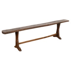 Antique Long Narrow French Oak Bench, circa 1840-60