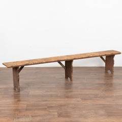 Long Narrow Plank Top Bench, Hungary circa 1880