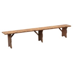 Long Narrow Plank Top Bench, Hungary circa 1880