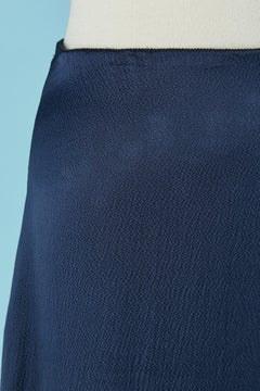 Long navy blue silk skirt CHRISTIAN DIOR