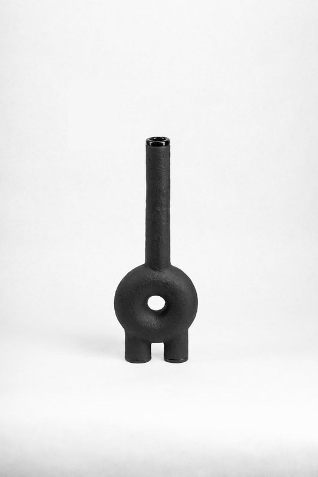 Modern Long Neck Ceramic Vase by Faina For Sale