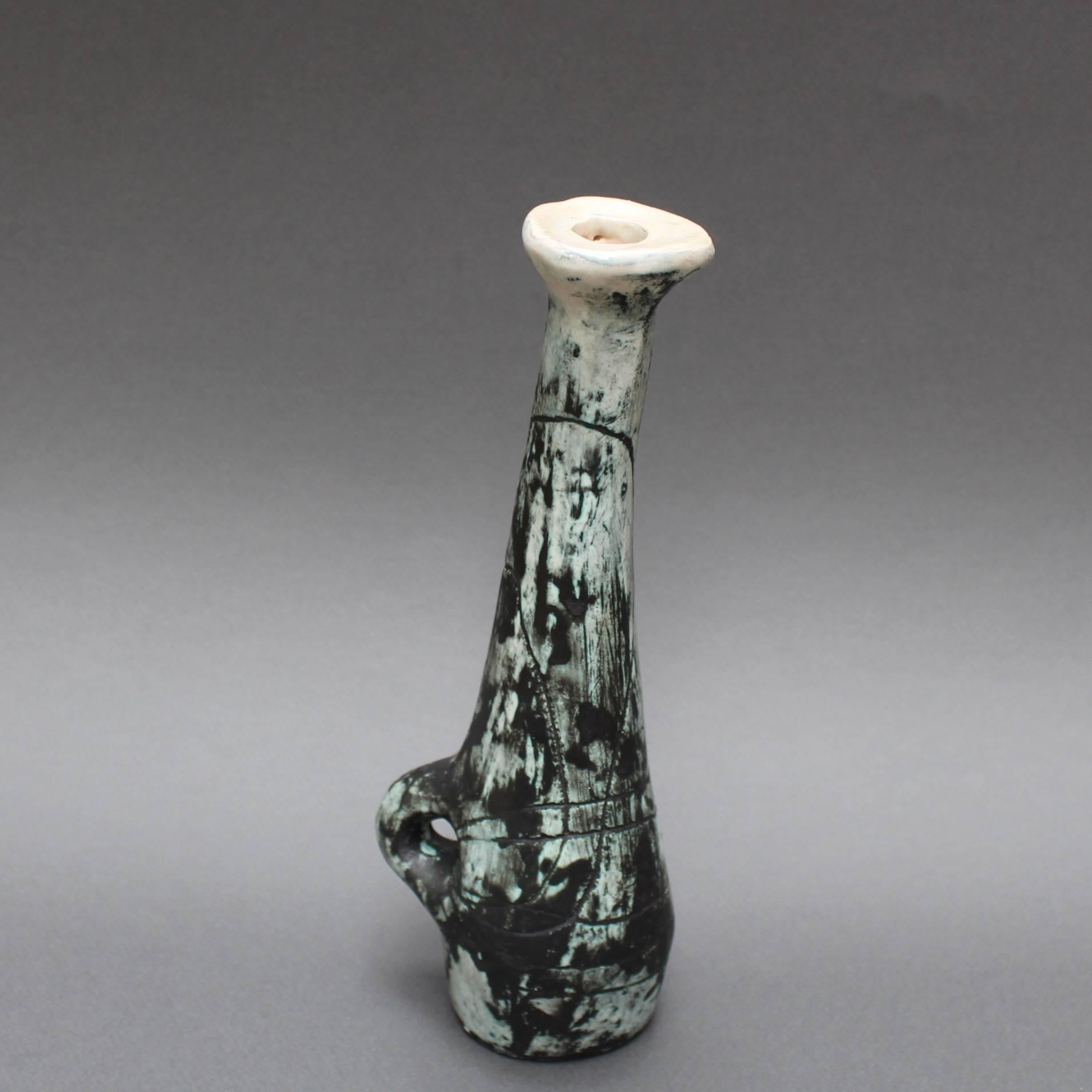 Long-Necked Earthenware Liqueur Bottle with Handle by Jacques Blin, circa 1950s 4