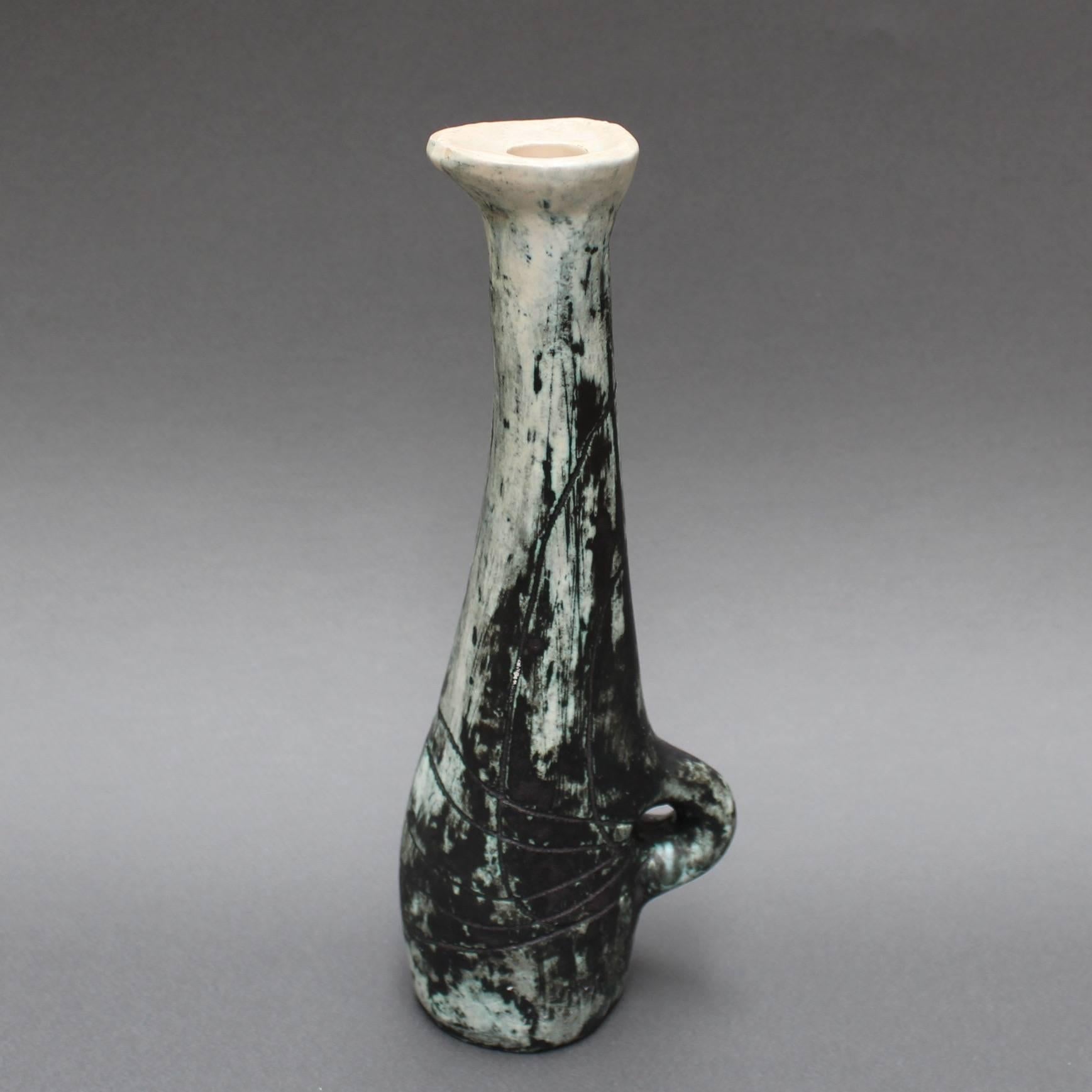 Long-Necked Earthenware Liqueur Bottle with Handle by Jacques Blin, circa 1950s 2