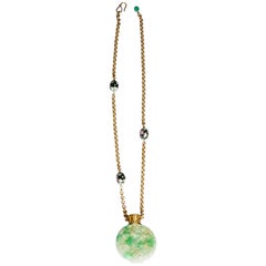 Long Necklace Antique Jade