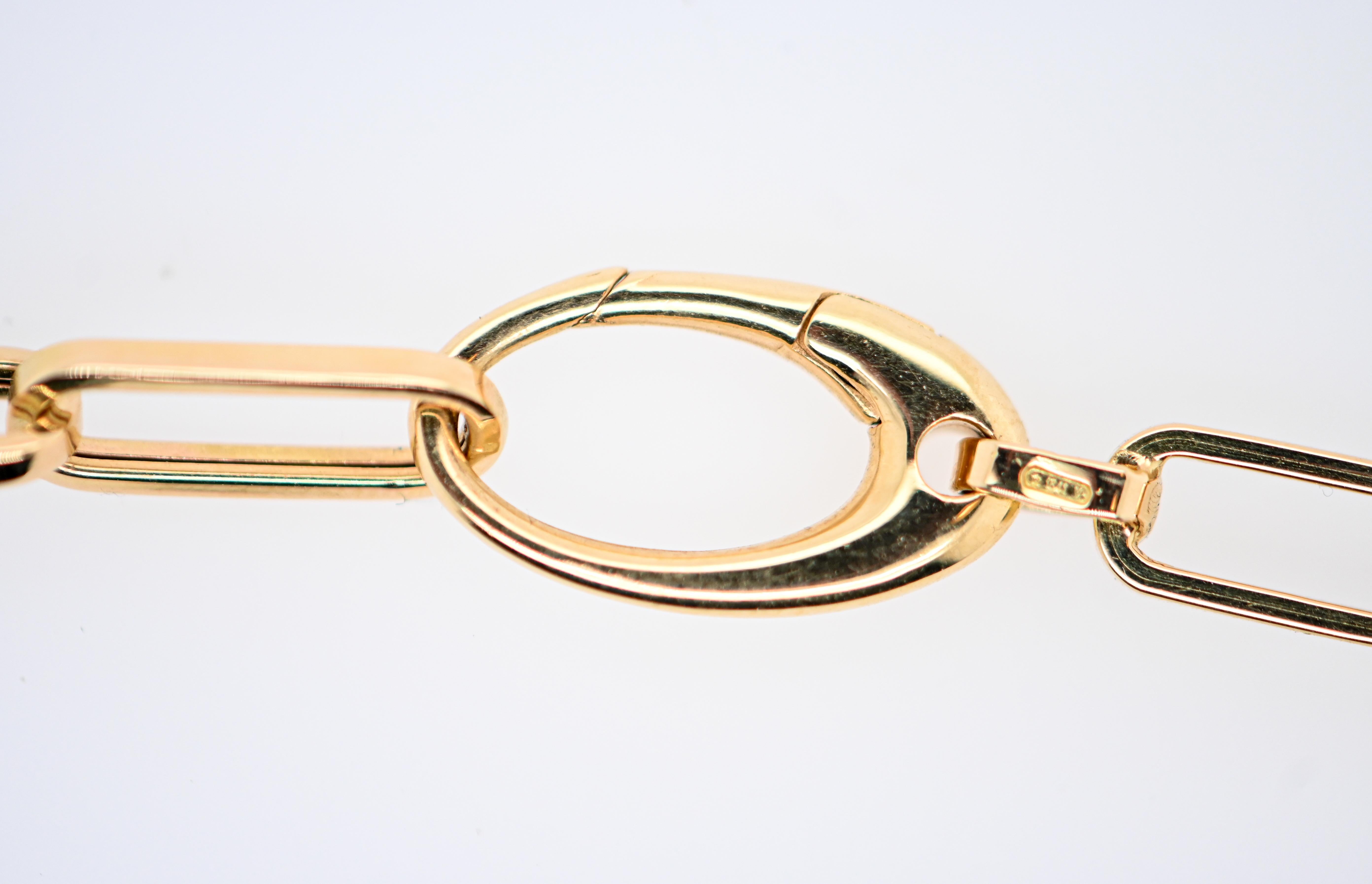 Lange Halskette mit Halskette aus Gelbgold 18 Karat Damen im Angebot
