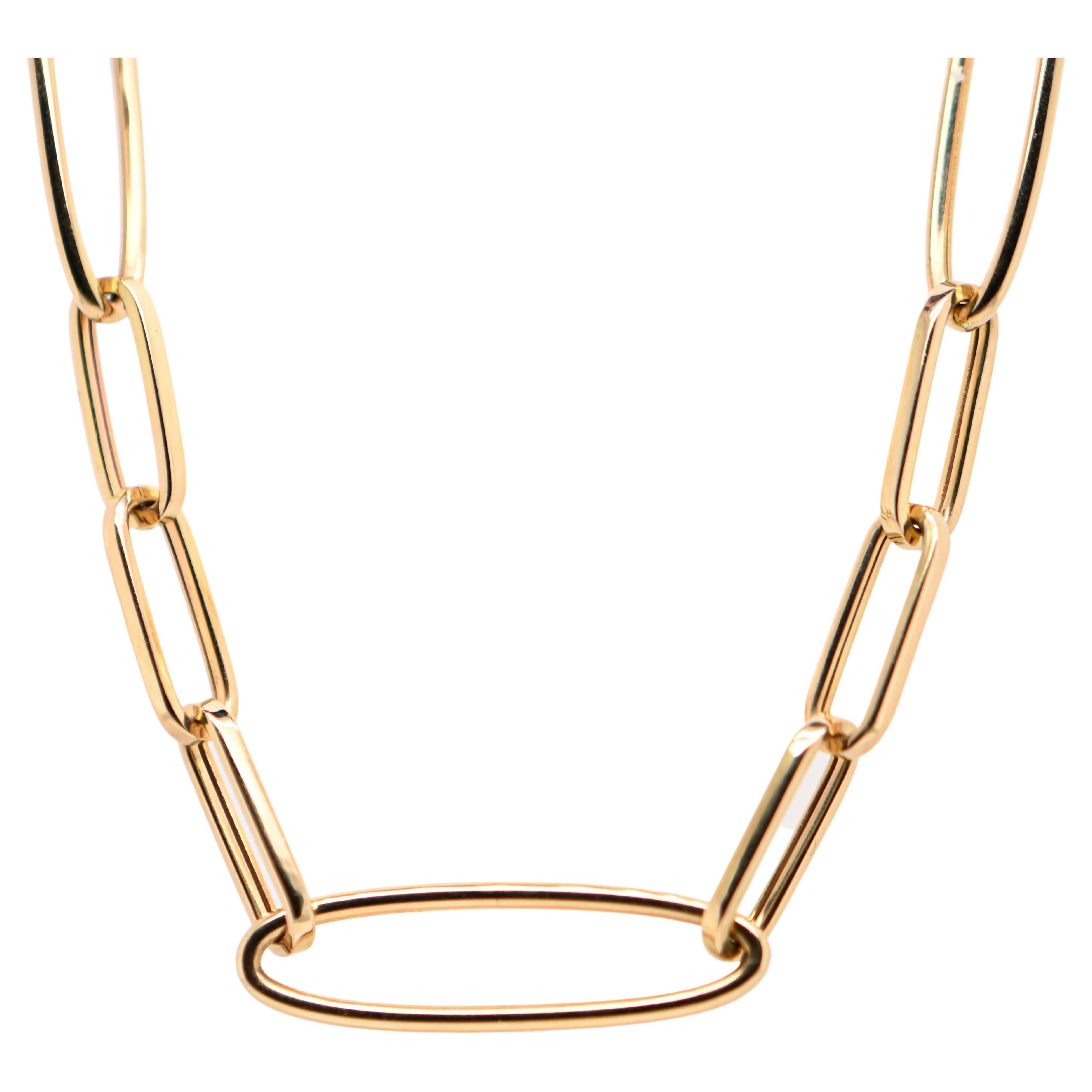 Lange Halskette mit Halskette aus Gelbgold 18 Karat im Angebot