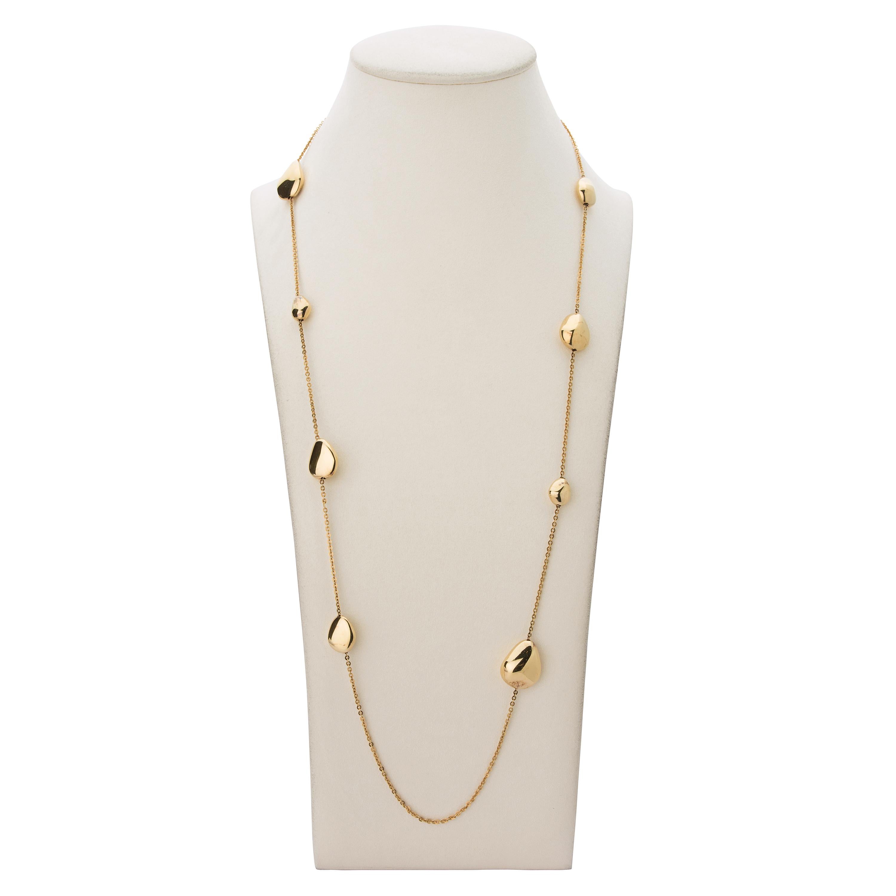 Women's 18 Karat Yellow Gold Long Necklace For Sale